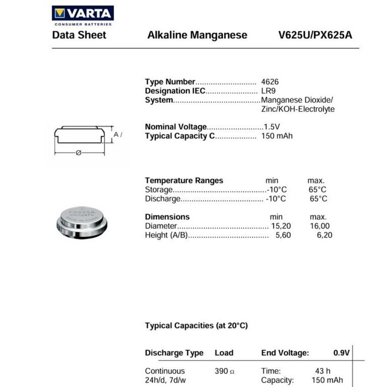 PILA VARTA V625U BATTERIA Bottone ALCALINA 1,5V Germany Brand - immagine 2