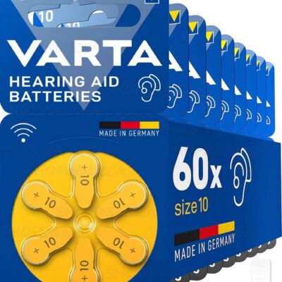 60 pile per apparecchi acustici VARTA 10 batterie protesi udito PR70 Made in Germany