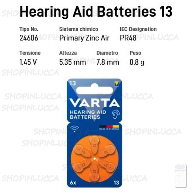 60 pile per apparecchi acustici VARTA 13 batterie protesi udito PR48 Made in Germany - immagine 2