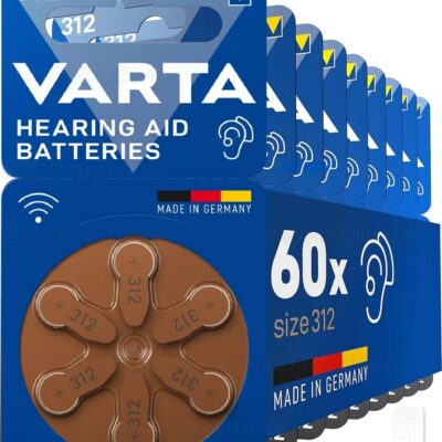 60 pile per apparecchi acustici VARTA 312 batterie protesi udito PR41 Made in Germany