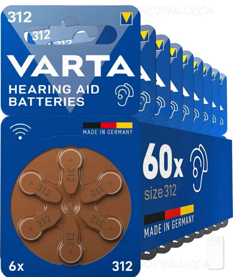60 pile per apparecchi acustici VARTA 312 batterie protesi udito PR41 Made in Germany