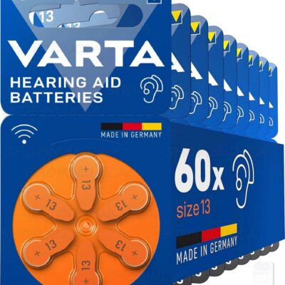 60 pile per apparecchi acustici VARTA 13 batterie protesi udito PR48 hearing aid batteries Made in Germany
