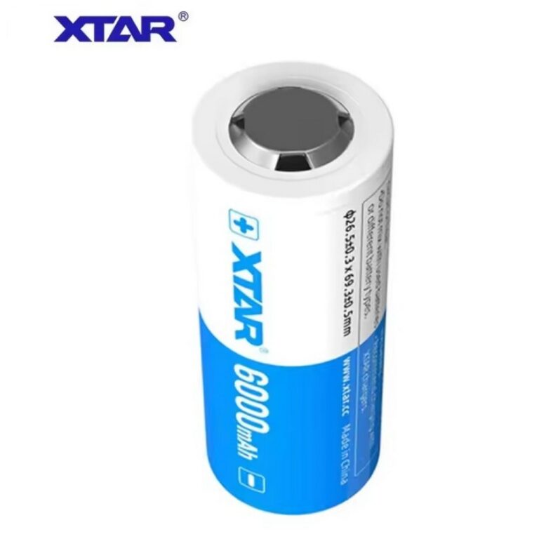 Batteria Pila Ricaricabile XTAR 26650 Litio 3,6v 6000mAh scarico 10A Polo Rialzato e con Circuito di Protezione - immagine 4
