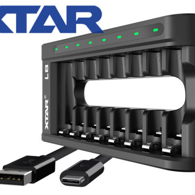 Caricabatterie XTAR L8 USB per pile batterie ricaricabili litio 1,5V - NiMH 1,2V