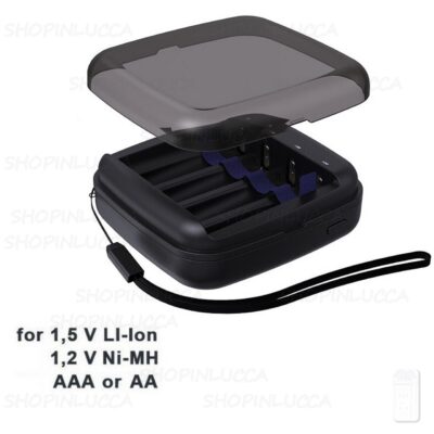 Caricabatterie XTAR BC4 USB per pile batterie ricaricabili litio 1,5V - NiMH 1,2V - Funzione Powerbank e Torcia