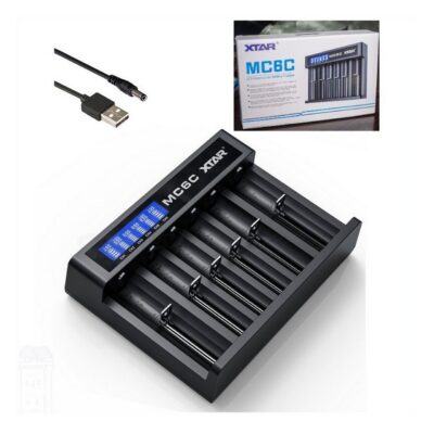 Caricabatterie XTAR MC6C USB per pile batterie ricaricabili litio 3,6V 3,7V