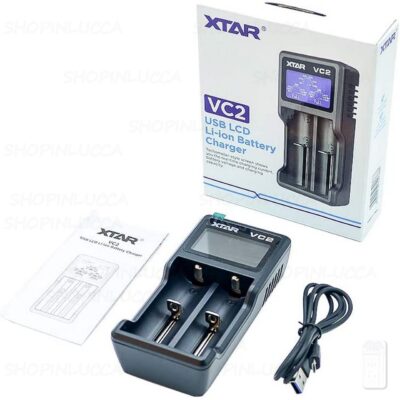 Caricabatterie XTAR VC2 USB per pile batterie ricaricabili litio 3,6V 3,7V