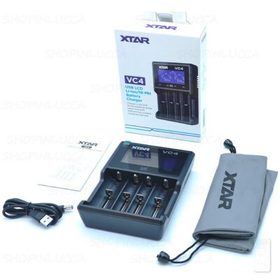 Caricabatterie XTAR VC4 USB per pile batterie ricaricabili litio 3,6V 3,7V - NiMH 1,2V - NiCD 1,2V