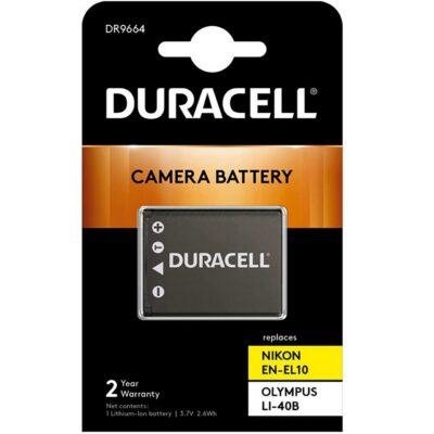 Duracell DR9664 Batteria per Olympus Mju, FE, Nikon Coolpix | Sostitutiva LI-40B, EN-EL10